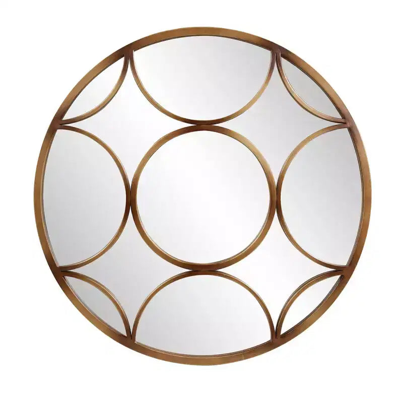 Howard Elliott 32" Round Wall Mirror: European-Inspired Intricate Detail No Assembly Required