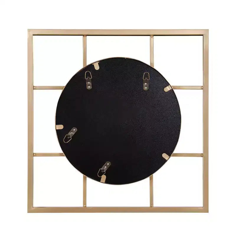 Miroirs muraux ronds et carrés dorés à cadre métallique