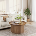 Table basse ronde de ferme