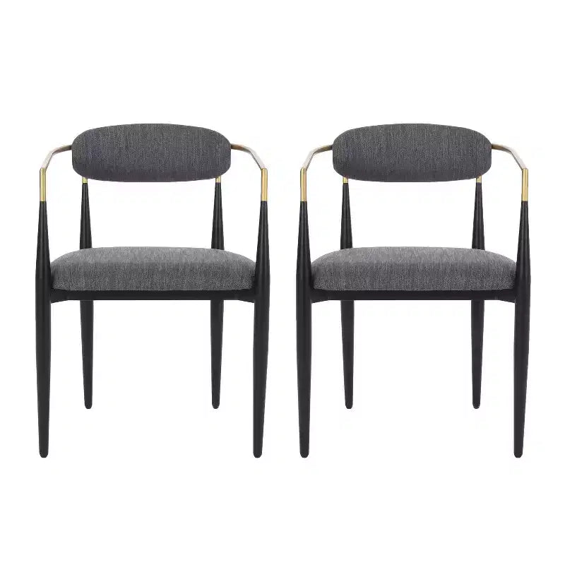 Chaise de salle à manger capitonnée en fer forgé