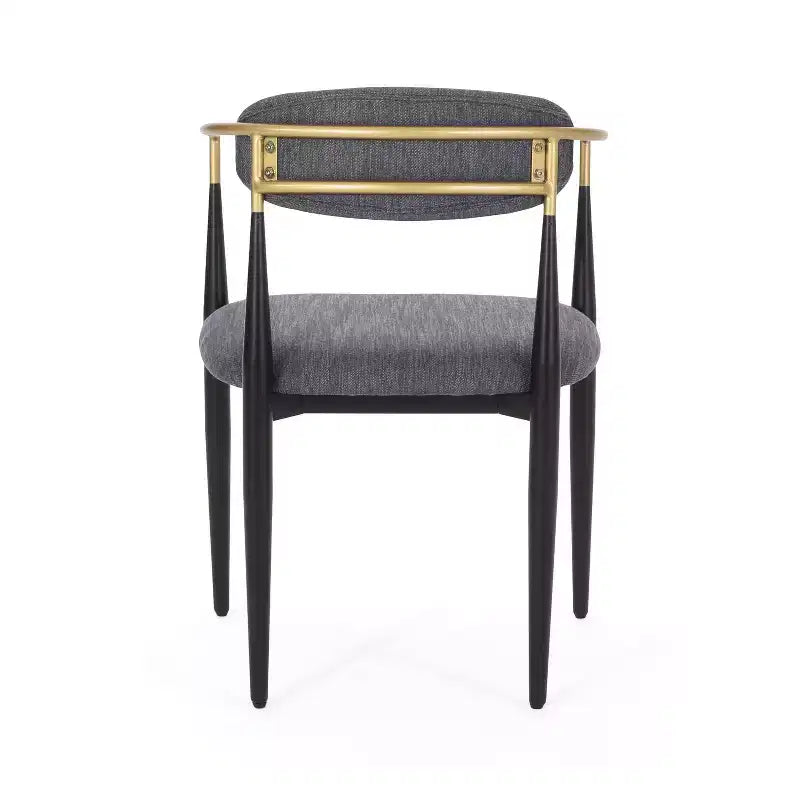 Chaise de salle à manger capitonnée en fer forgé