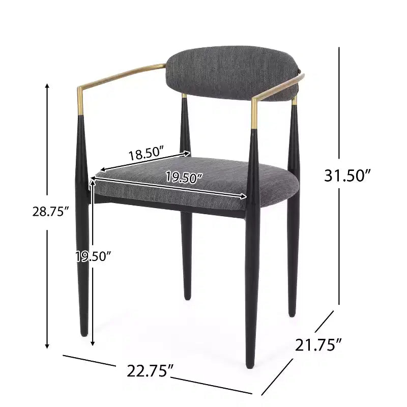 Chaise de salle à manger capitonnée en fer forgé