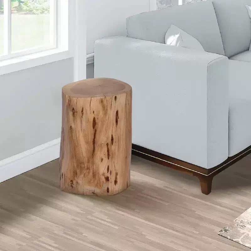 Banc d'appoint/table d'appoint décoratif en souche d'arbre