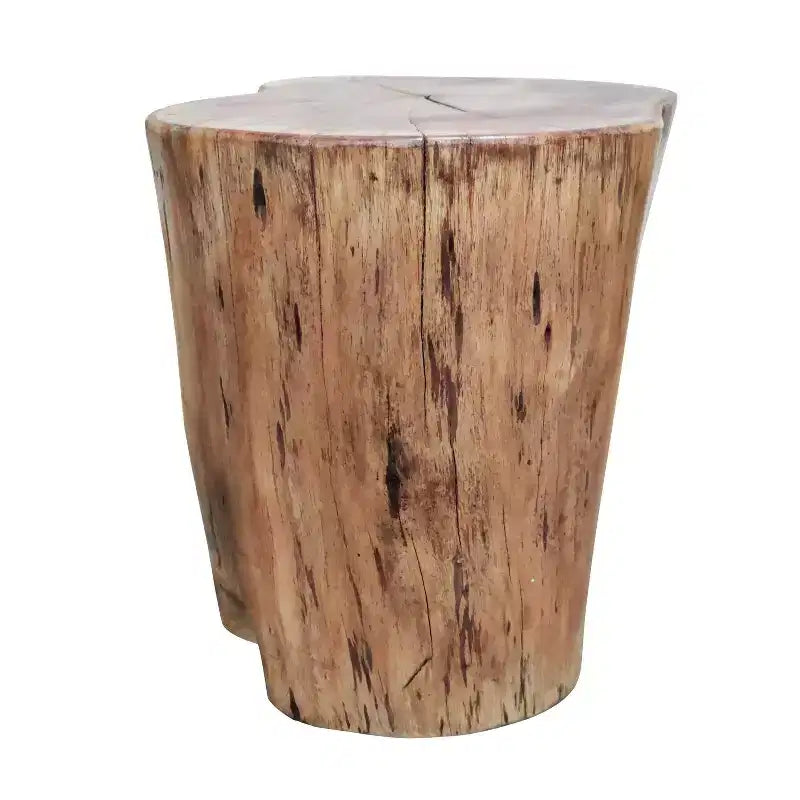 Banc d'appoint/table d'appoint décoratif en souche d'arbre