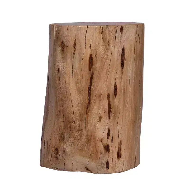 Banc d'appoint/table d'appoint décoratif en souche d'arbre