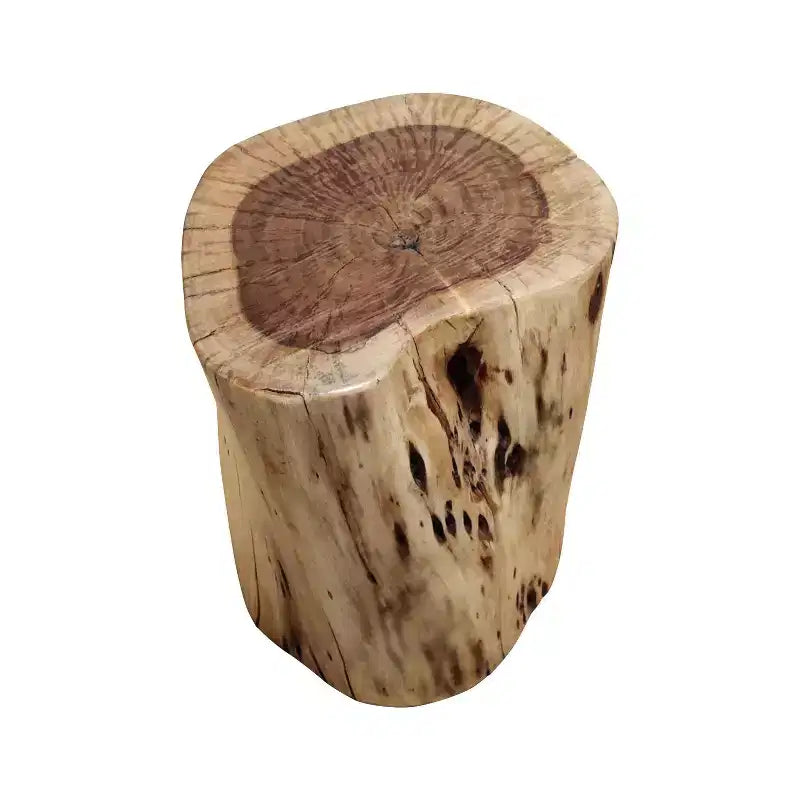 Banc d'appoint/table d'appoint décoratif en souche d'arbre