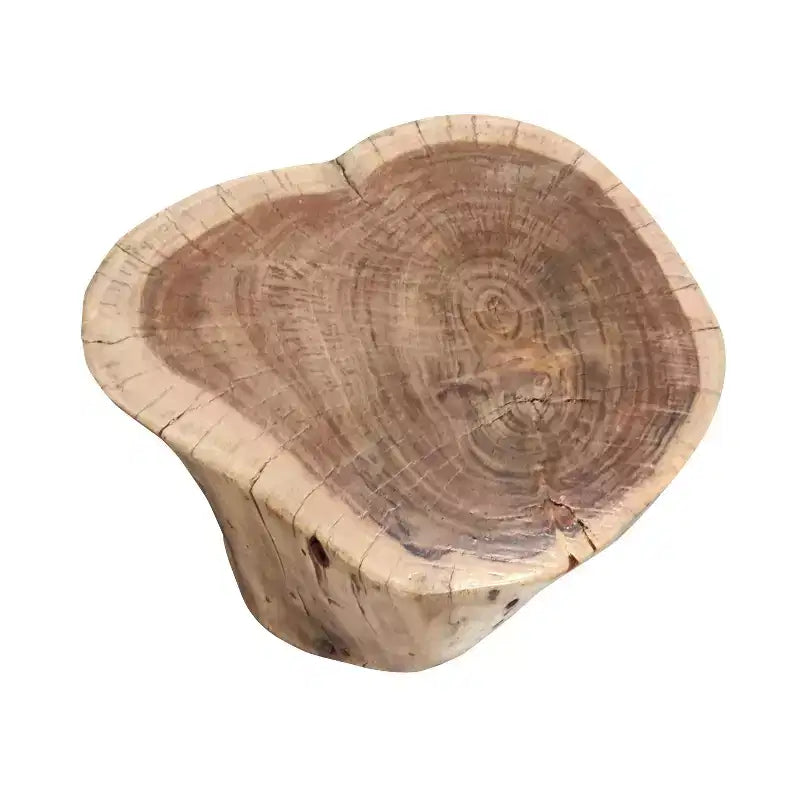 Banc d'appoint/table d'appoint décoratif en souche d'arbre