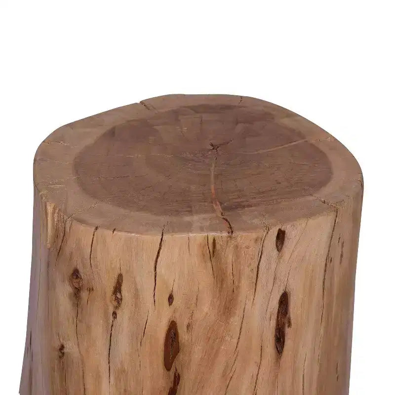 Banc d'appoint/table d'appoint décoratif en souche d'arbre