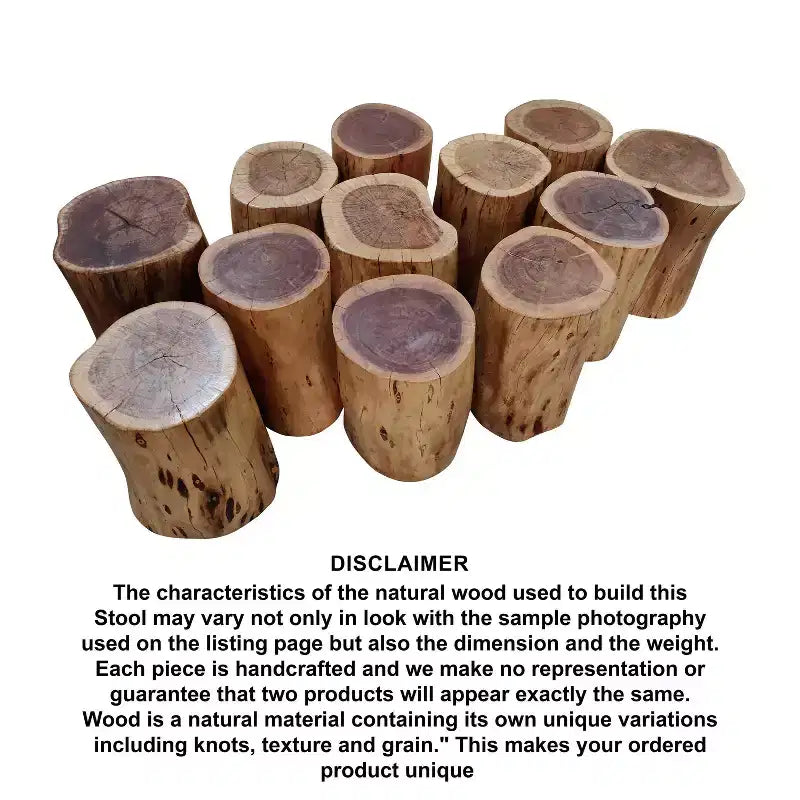 Banc d'appoint/table d'appoint décoratif en souche d'arbre
