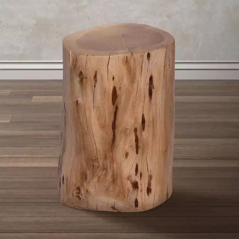 Banc d'appoint/table d'appoint décoratif en souche d'arbre