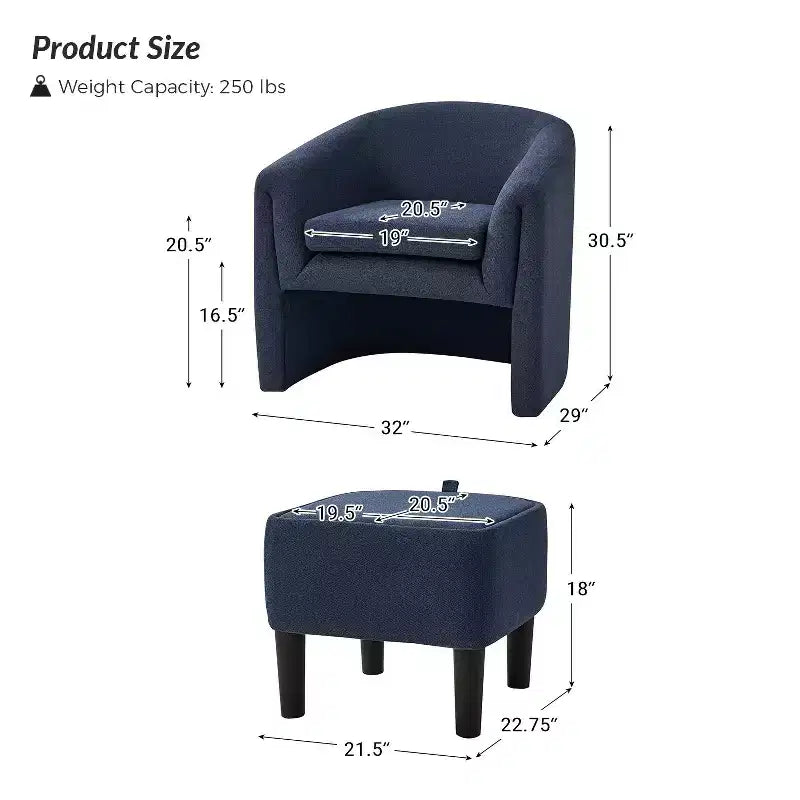 Fauteuil rembourré moderne Giles