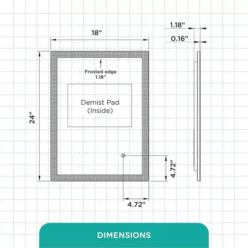 Miroir de salle de bain en aluminium exquis