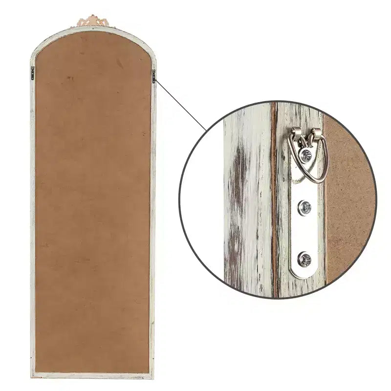 Grand miroir psyché rétro en bois et métal