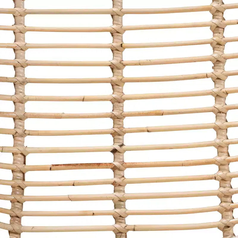 Chaises de salle à manger en rotin brun naturel et métal noir