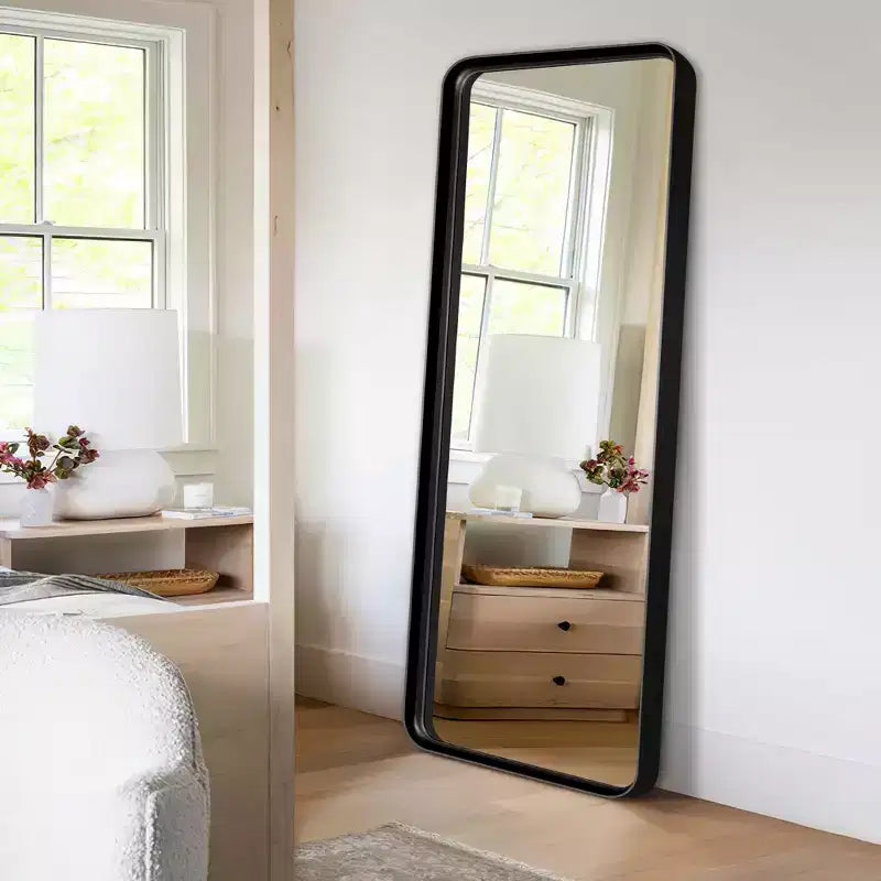Miroir psyché rectangulaire à cadre métallique