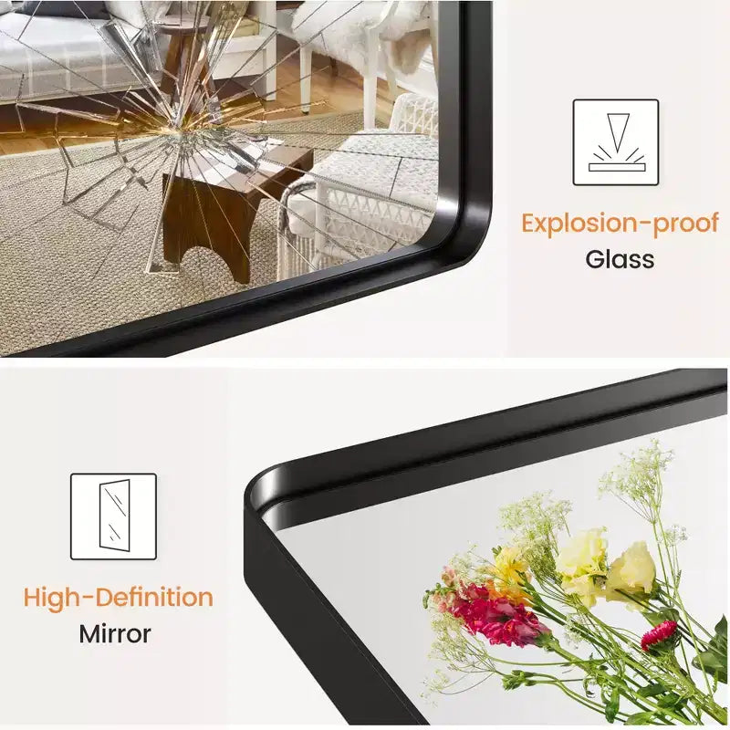 Miroir psyché rectangulaire à cadre métallique