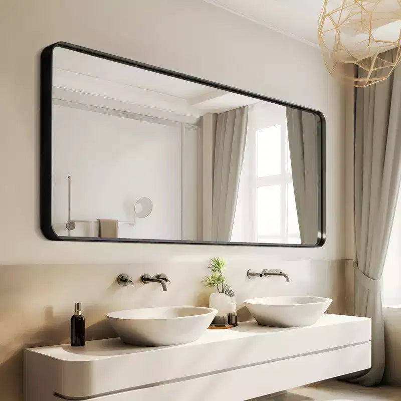 Miroir psyché rectangulaire à cadre métallique