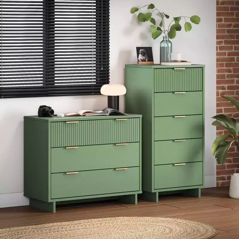 Commode à cinq tiroirs et coiffeuse
