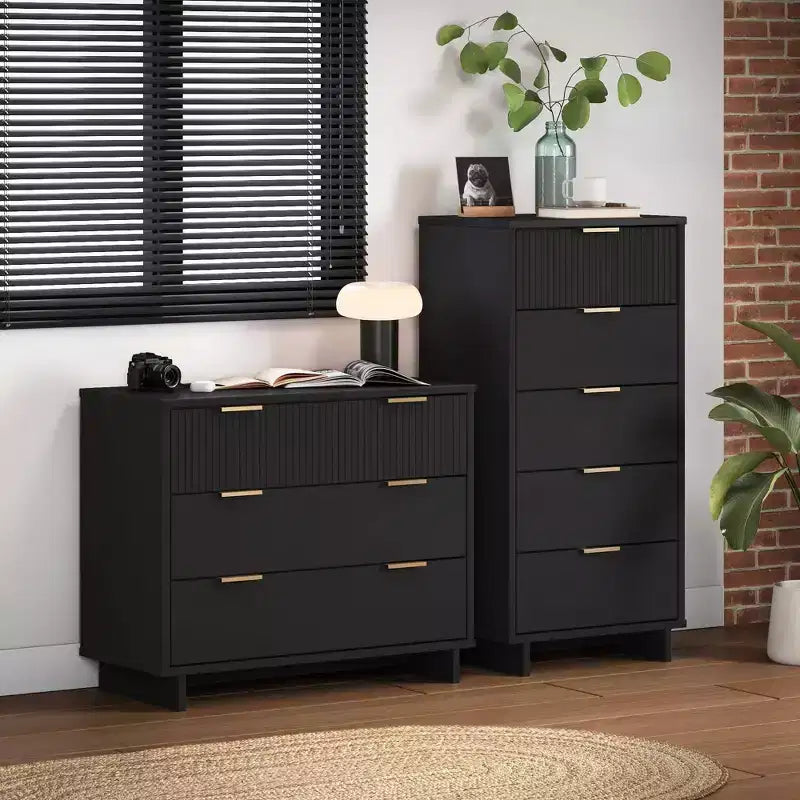 Commode à cinq tiroirs et coiffeuse