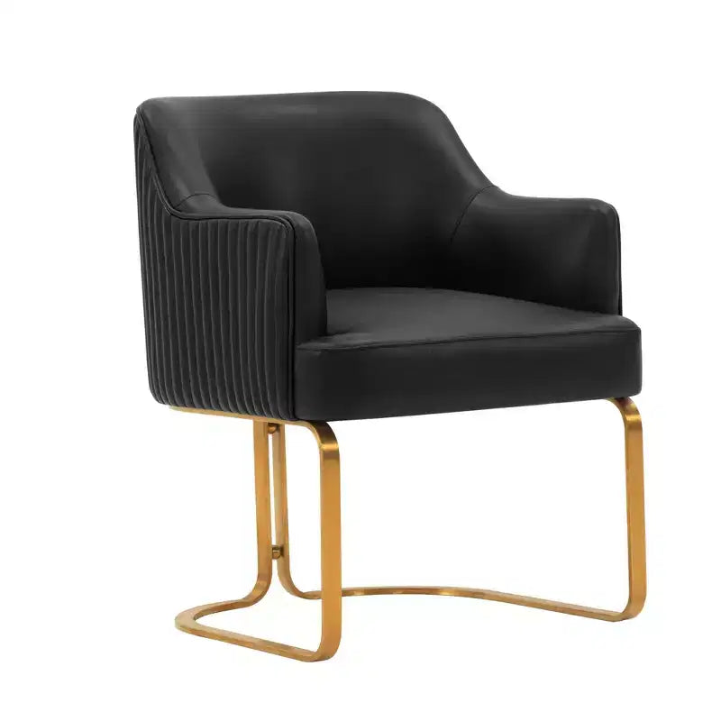 Chaise de salle à manger moderne tapissée de cuir artificiel