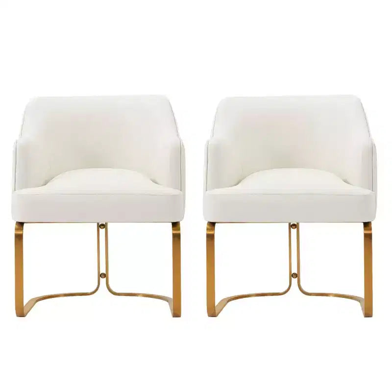 Chaise de salle à manger moderne tapissée de cuir artificiel