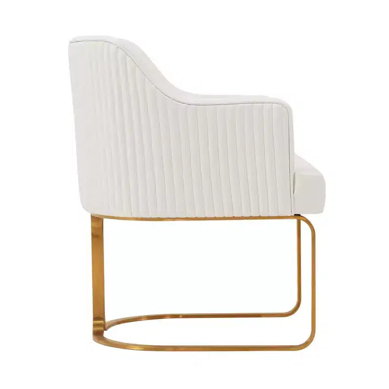 Chaise de salle à manger moderne tapissée de cuir artificiel