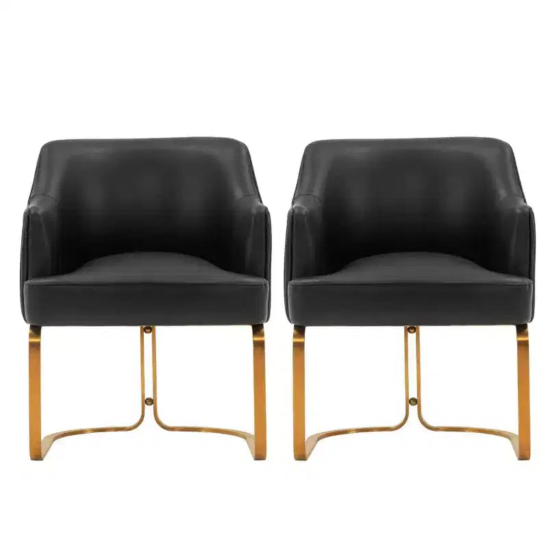 Chaise de salle à manger moderne tapissée de cuir artificiel