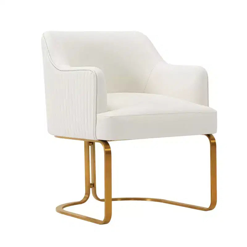 Chaise de salle à manger moderne tapissée de cuir artificiel