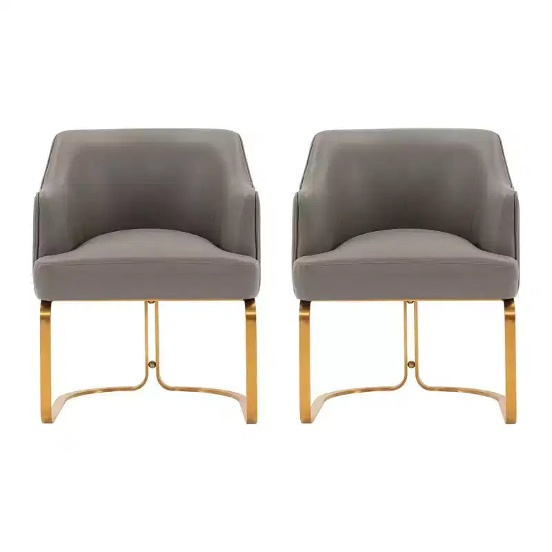 Chaise de salle à manger moderne tapissée de cuir artificiel