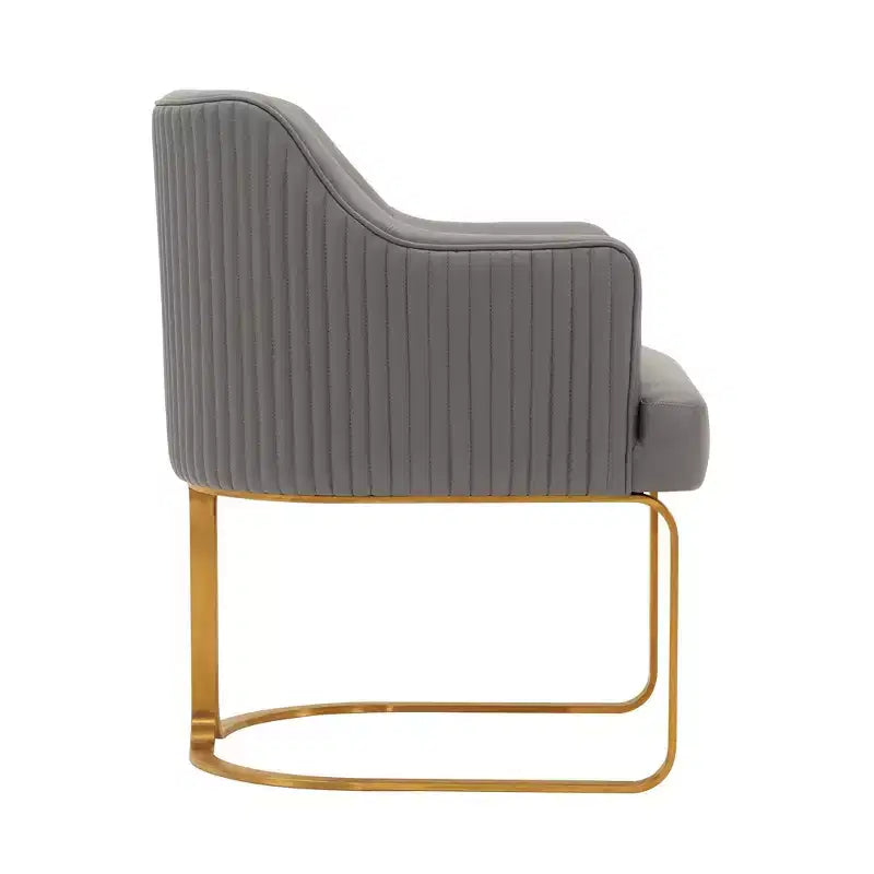 Chaise de salle à manger moderne tapissée de cuir artificiel