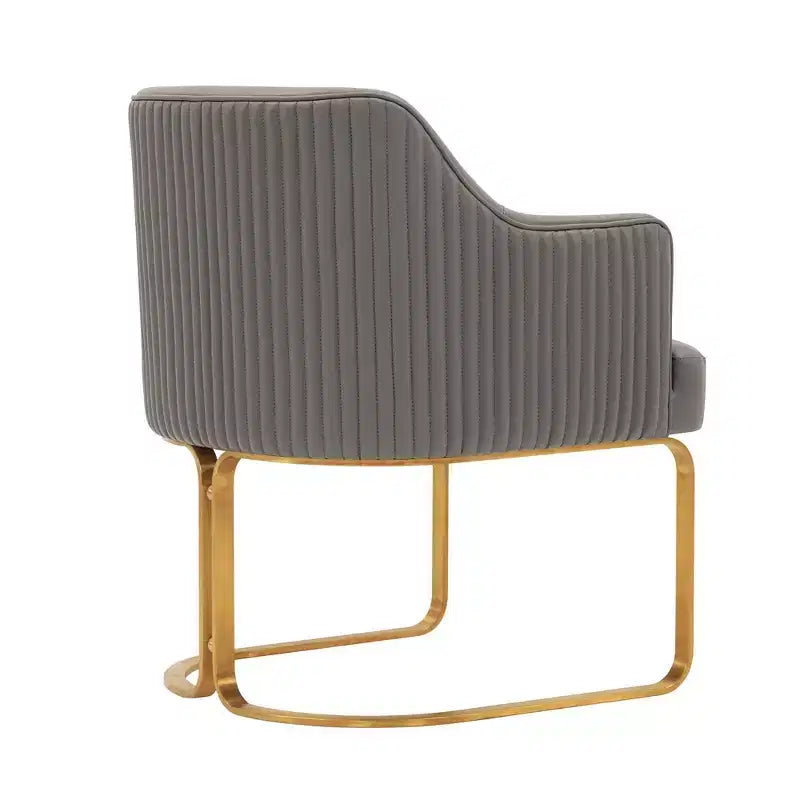 Chaise de salle à manger moderne tapissée de cuir artificiel