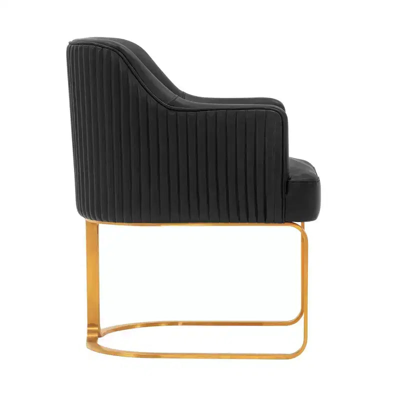 Chaise de salle à manger moderne tapissée de cuir artificiel