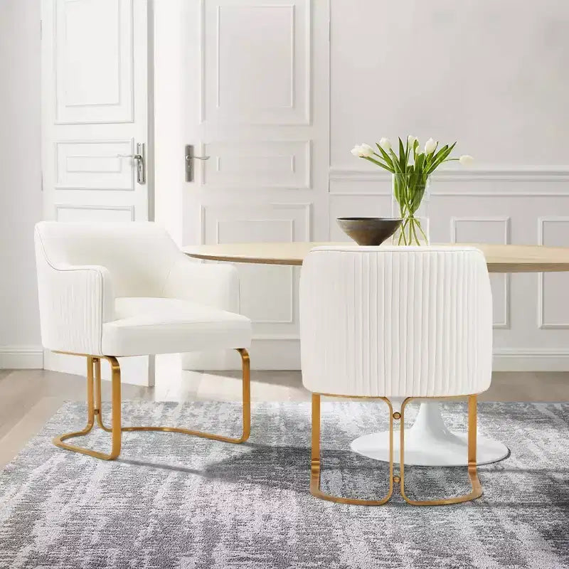 Chaise de salle à manger moderne tapissée de cuir artificiel