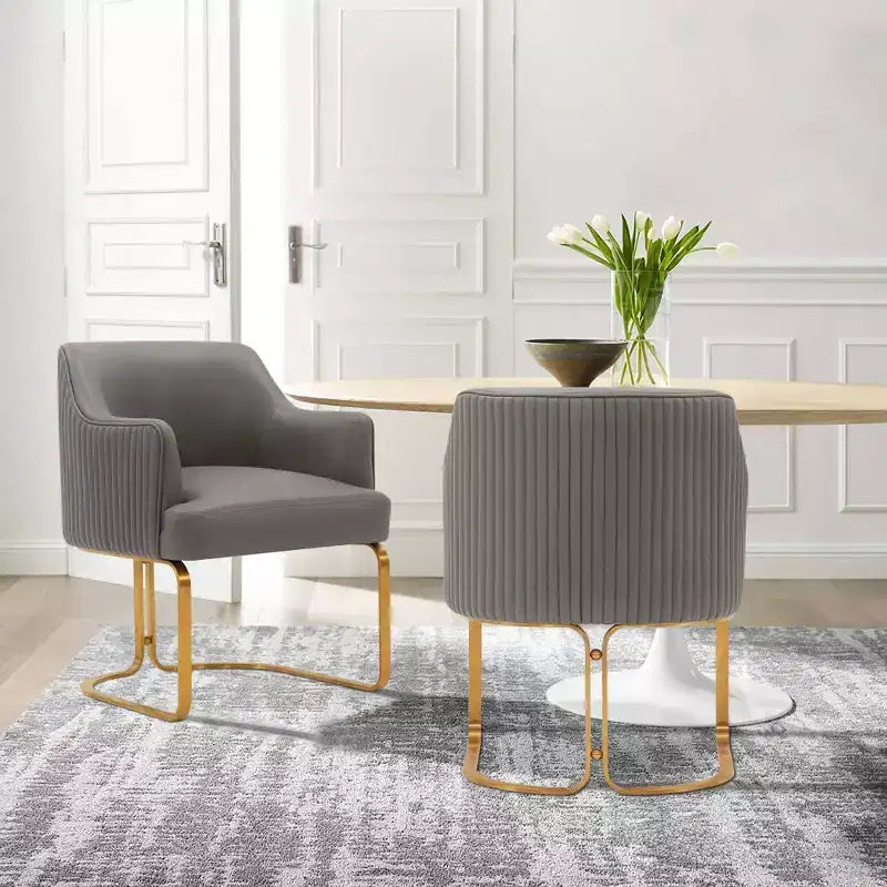 Chaise de salle à manger moderne tapissée de cuir artificiel