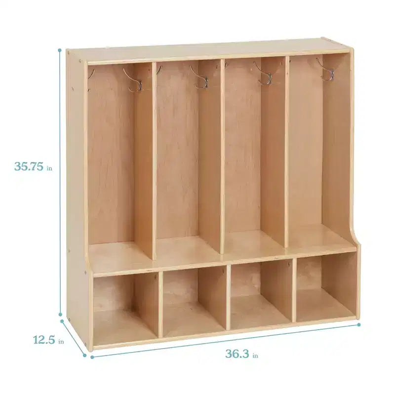 Porte-manteau casier à quatre compartiments pour enfants