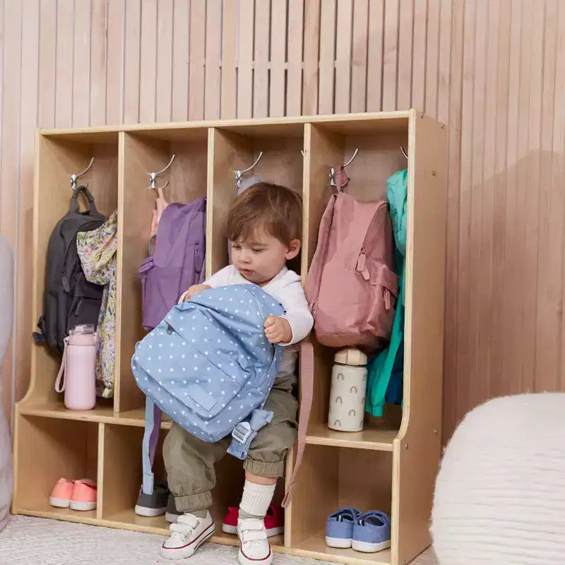 Porte-manteau casier à quatre compartiments pour enfants