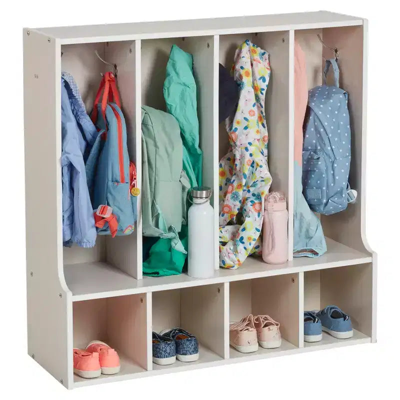 Porte-manteau casier à quatre compartiments pour enfants