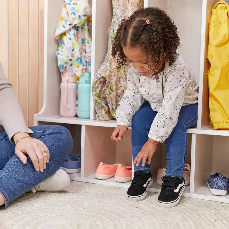 Porte-manteau casier à quatre compartiments pour enfants