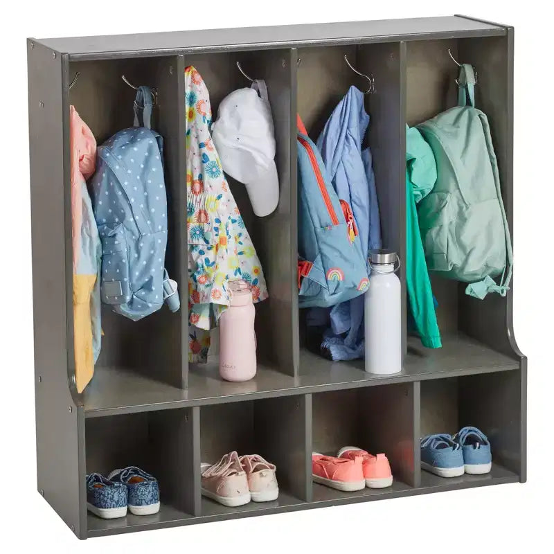 Porte-manteau casier à quatre compartiments pour enfants