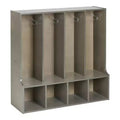 ECR4Kids Streamline 4-Section Toddler Coat Locker with Bench Classroom Furniture