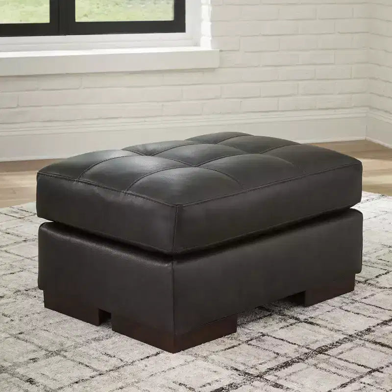 Pouffe en cuir contemporain