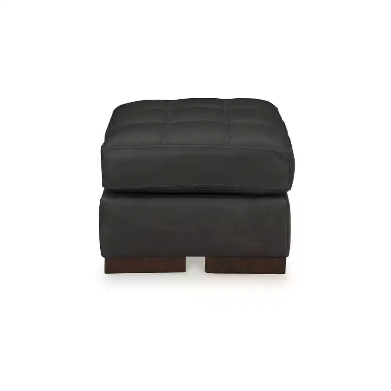 Pouffe en cuir contemporain