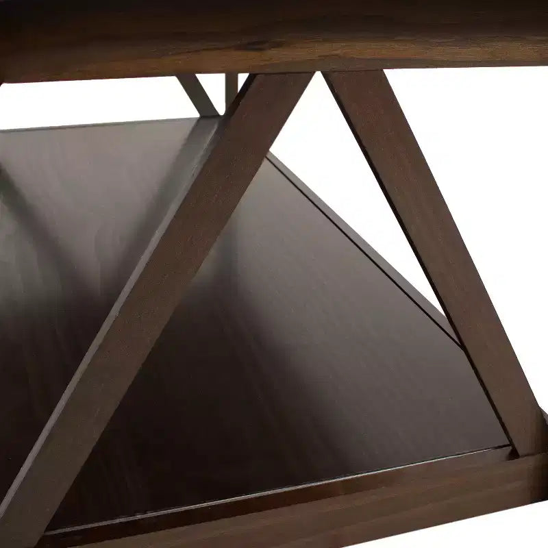 Table basse d'intérieur en pin massif