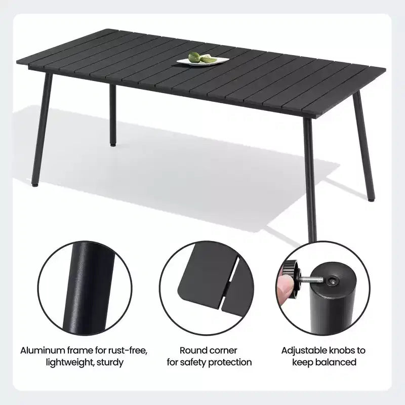 Table à manger d'extérieur aspect bois