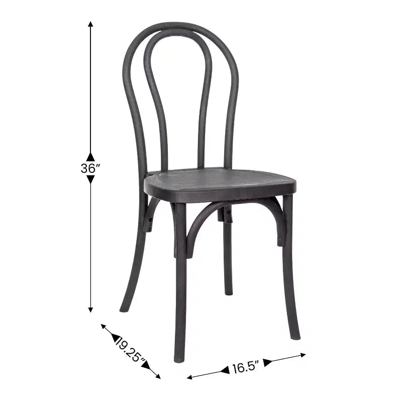 Chaise en résine à grain de bois résistant aux intempéries