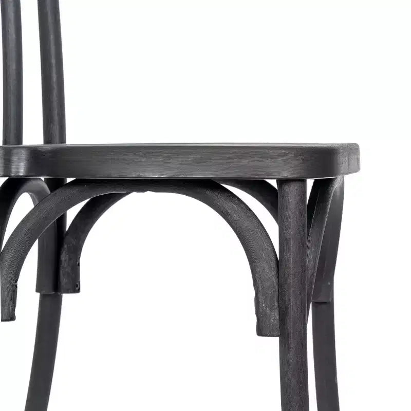 Chaise en résine à grain de bois résistant aux intempéries