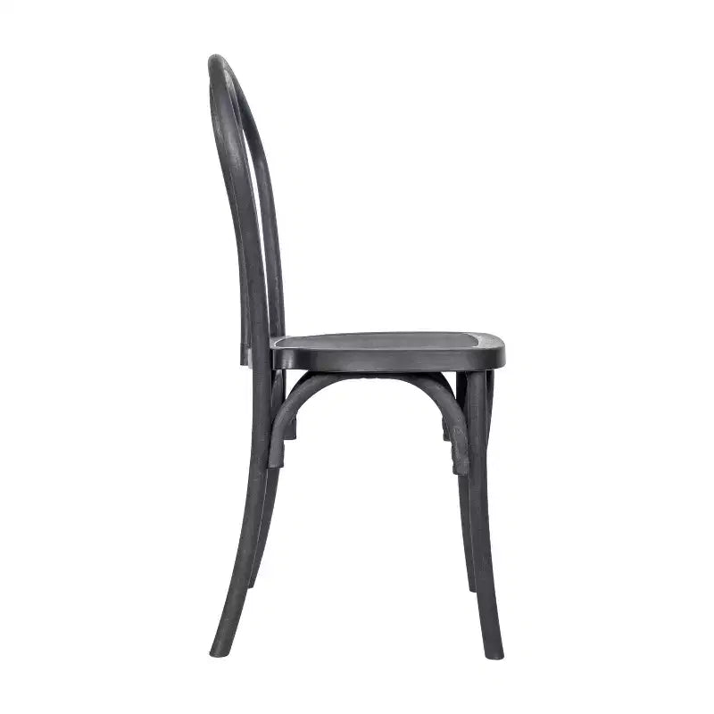 Chaise en résine à grain de bois résistant aux intempéries