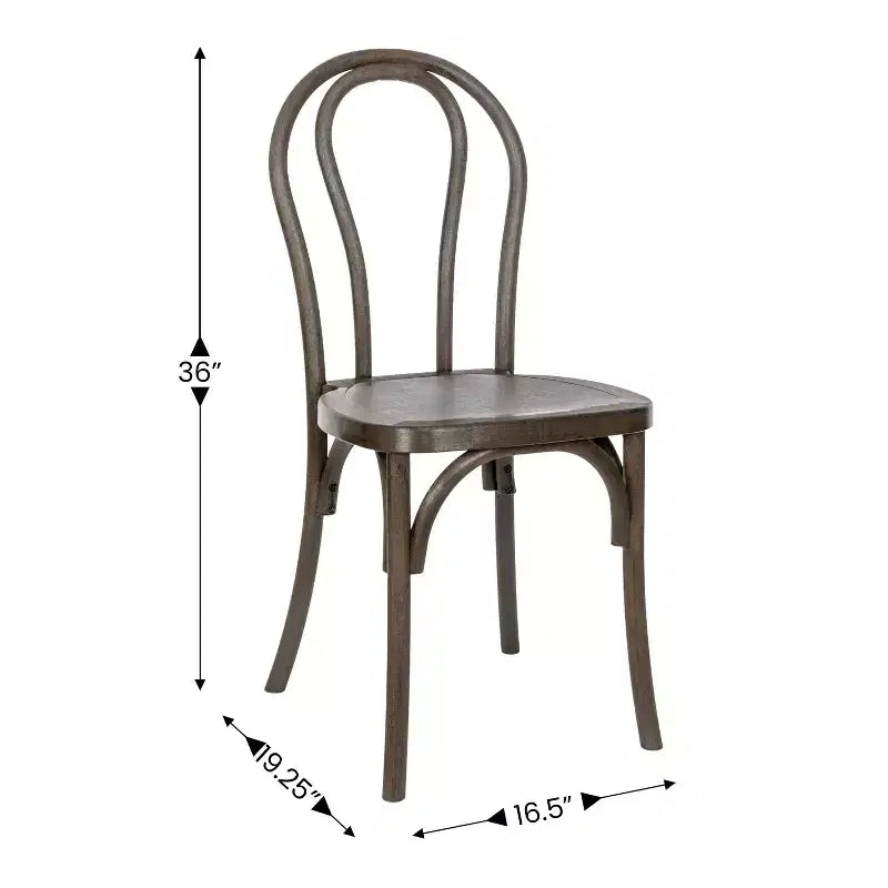 Chaise en résine à grain de bois résistant aux intempéries