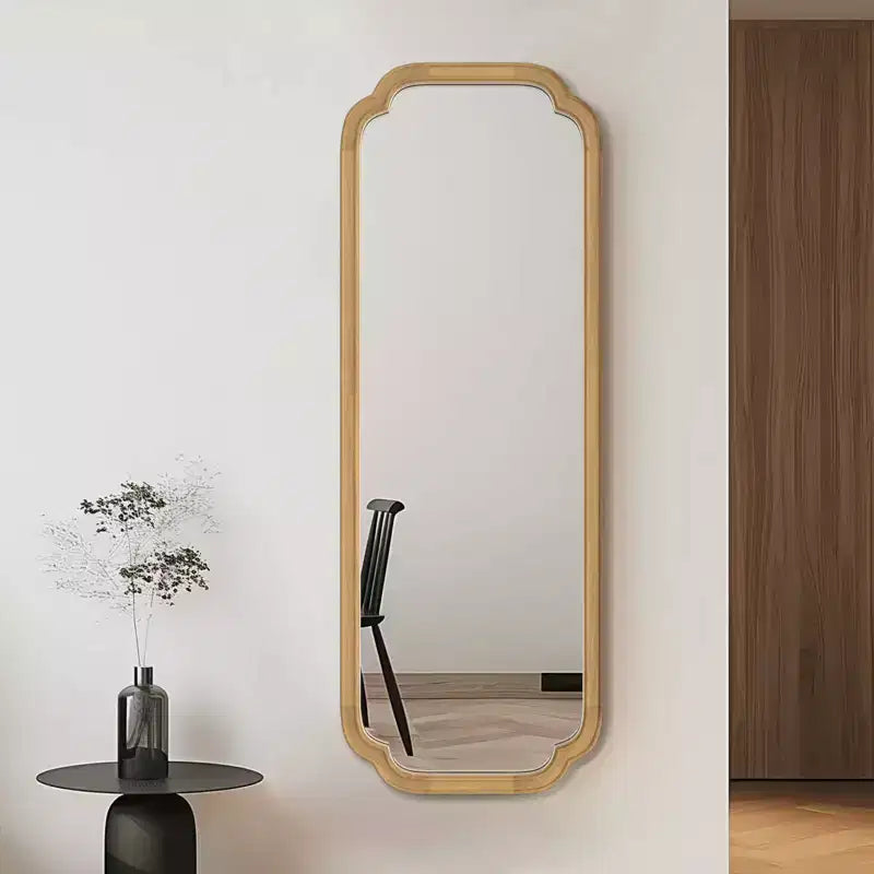 Miroir de plancher en bois, style rustique