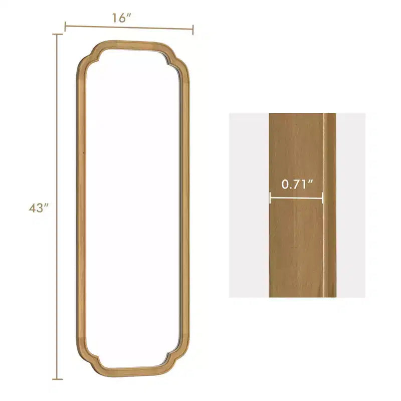 Miroir de plancher en bois, style rustique
